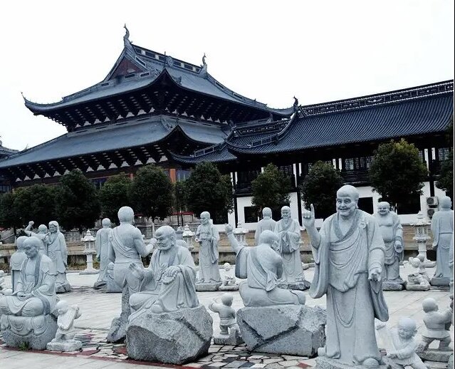 石材雕刻人物石雕五百罗汉 寺院景区花岗岩雕刻500罗汉尊者定制