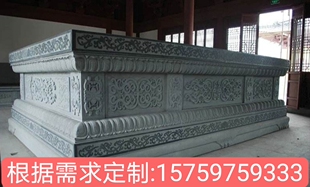 青石浮雕佛台 须弥座底座莲花 花岗岩金刚座雕刻寺院佛像台座定制