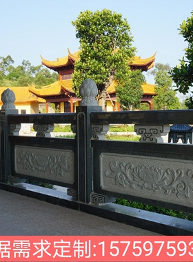 青石栏板栏杆定制寺庙古建雕刻