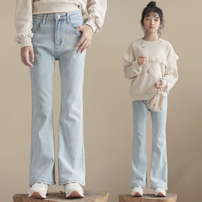 女童牛仔裤春秋款2024新款长裤