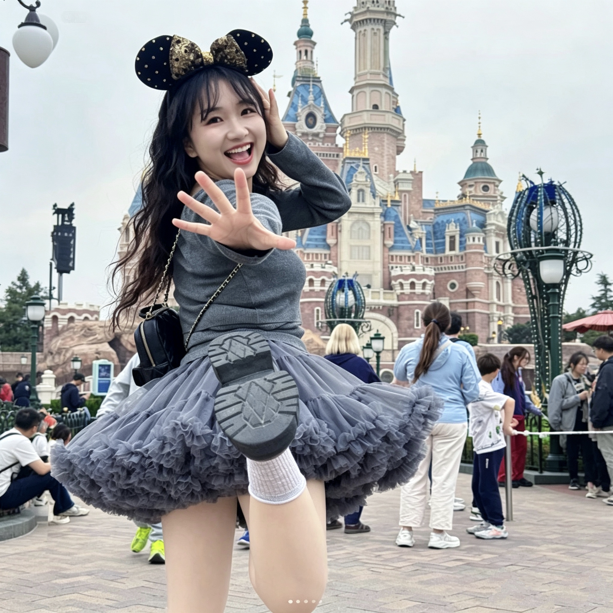 灰色半身裙公主裙成人女tutu裙