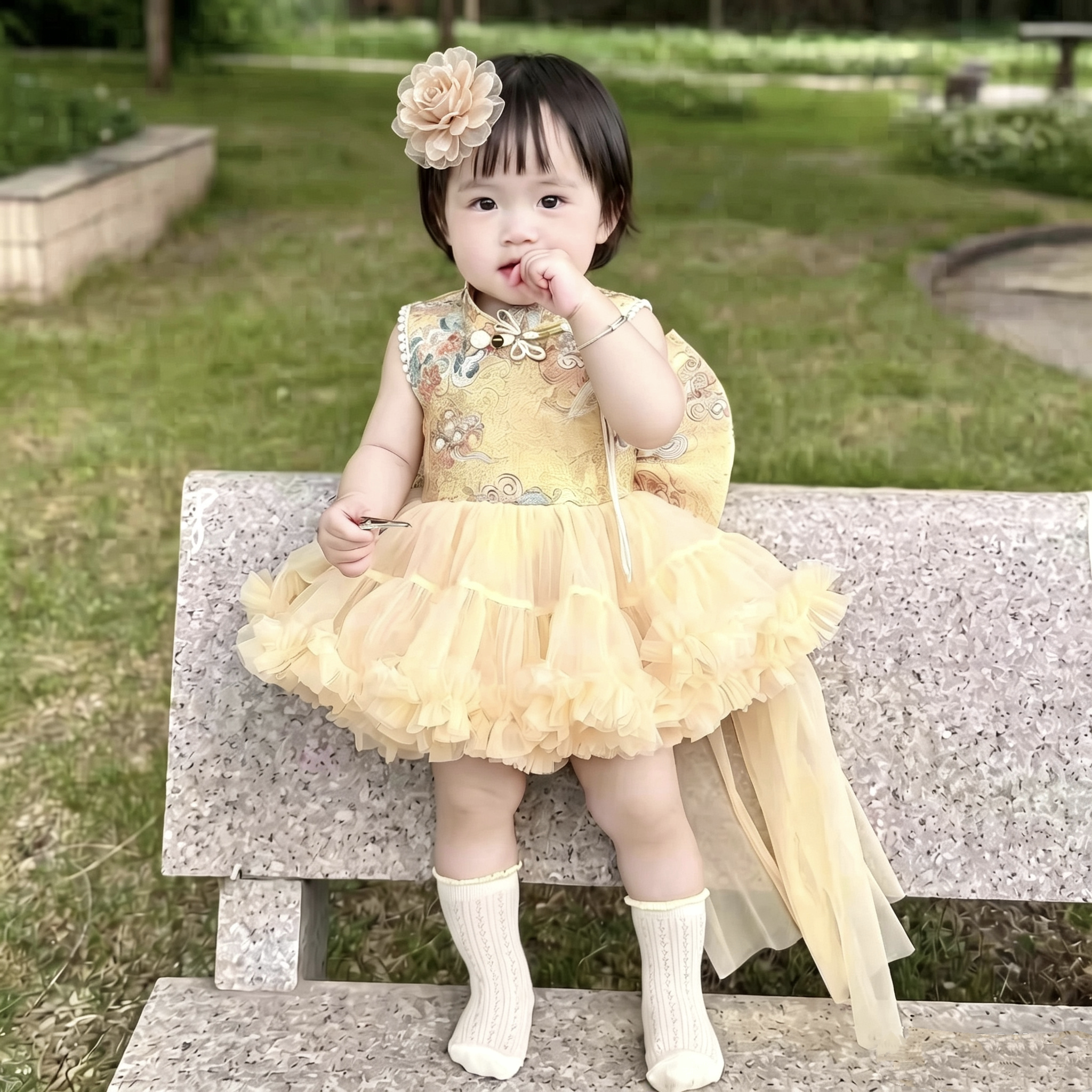 女童连衣裙汉服中国风旗袍周岁