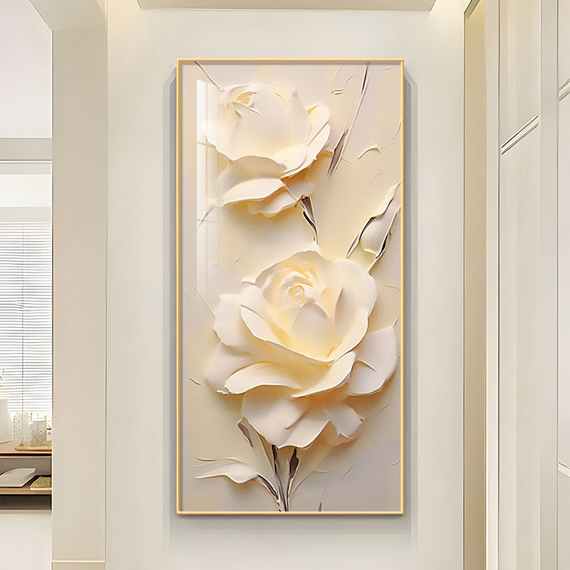 郁金香十字绣竖版2026年新款高级感客厅玄关走廊过道自己DIY刺绣