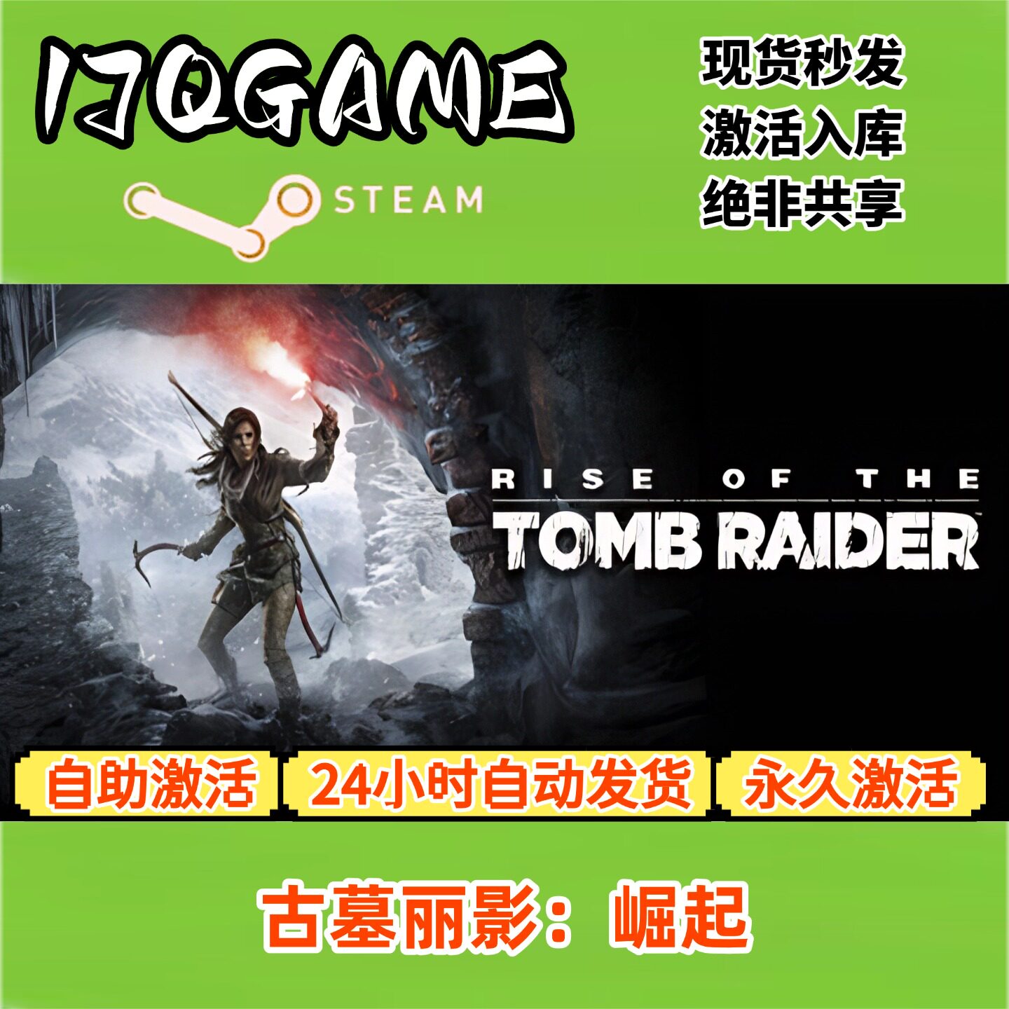 古墓丽影崛起 STEAM游戏全球区激活码cdk全dlc 永久入库