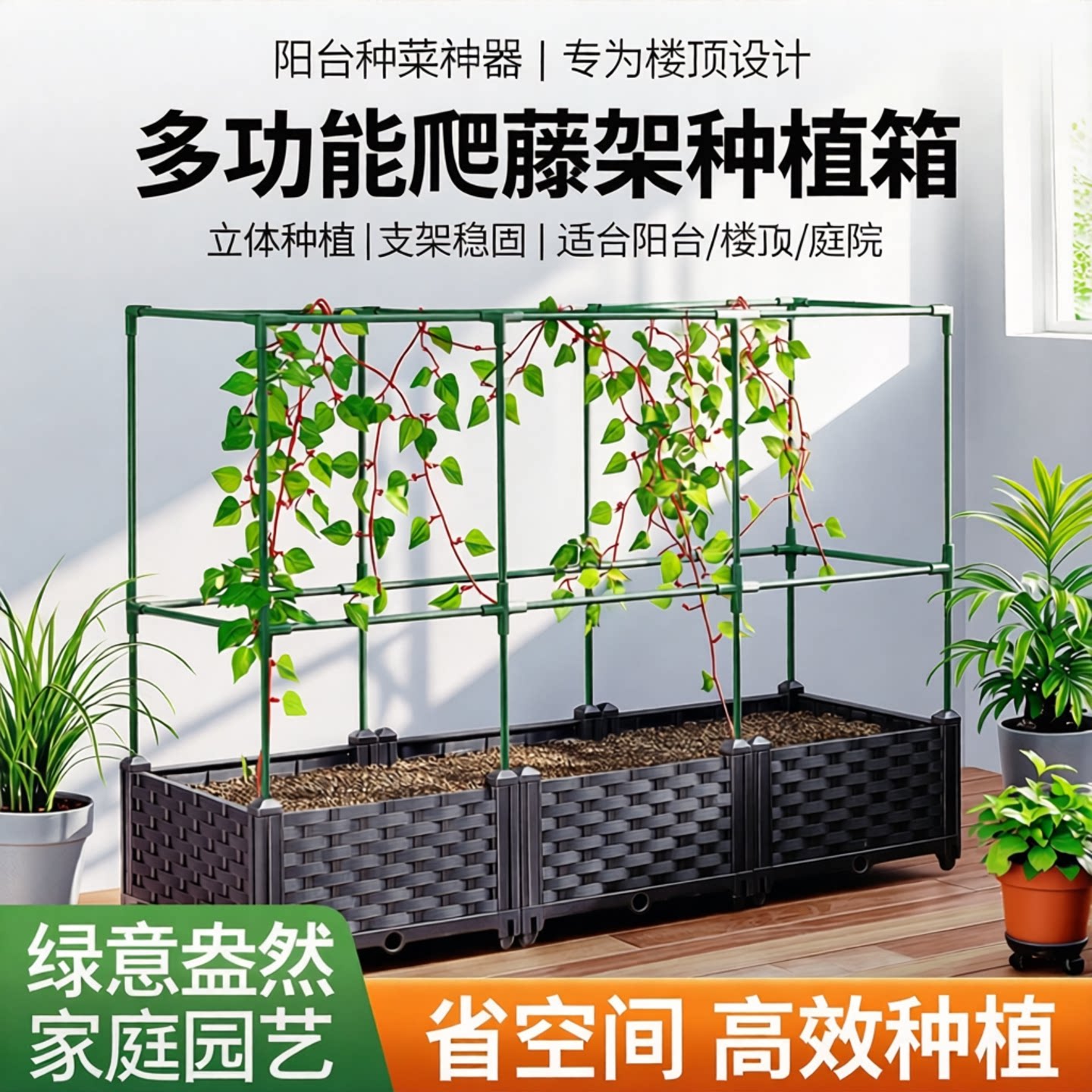阳台种植箱带花架种菜箱专用花盆图片