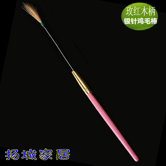 正品扬州采耳玫瑰红木柄银针鸡毛棒采耳工具耳勺掏耳朵工具单根
