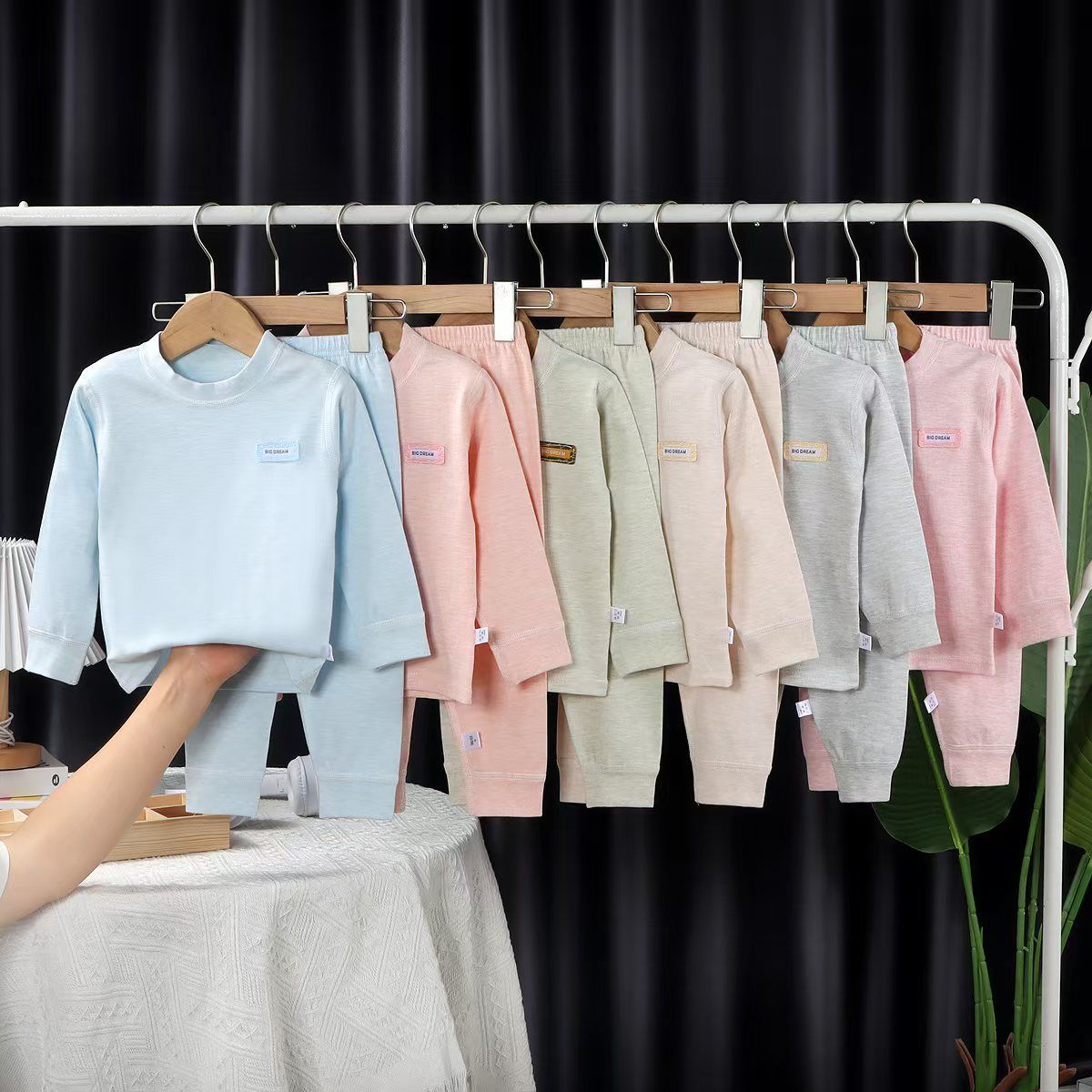 儿童无骨彩棉秋衣秋裤套