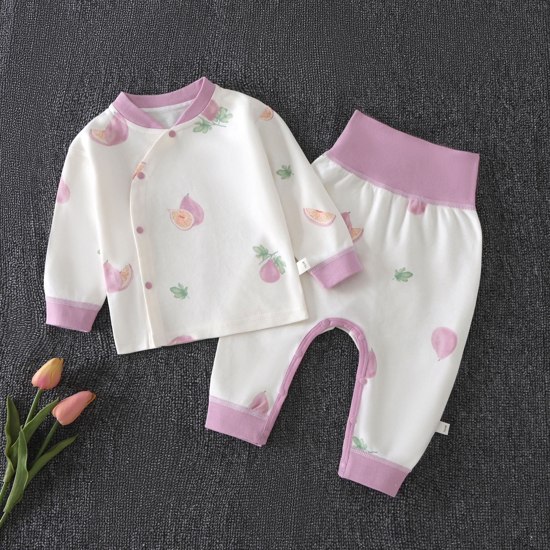 婴儿纯棉衣服高腰护肚套