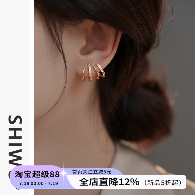 饰悟银饰四爪韩系耳环