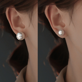 珍珠耳钉999纯银珍珠耳环2026新款 爆款 高级感大珍珠耳饰耳夹女
