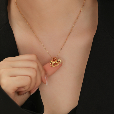 2026马年招财项链铜钱小马锁骨链