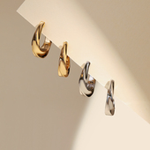 莫比乌斯耳环素圈高级感小众独特耳环2026新款 精致小耳扣方圆脸