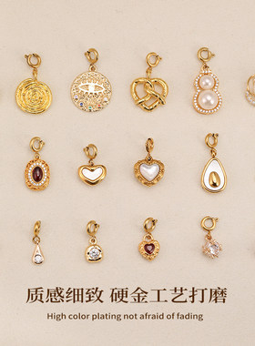 金色卡扣可拆卸百搭扣吊坠单坠天然珍珠项链挂坠配饰吊坠项链