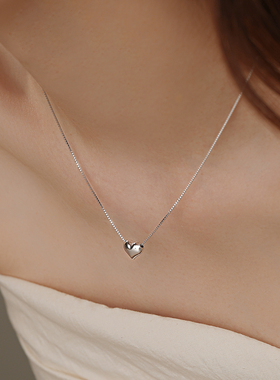 饰悟爱心S925纯银项链锁骨链女款