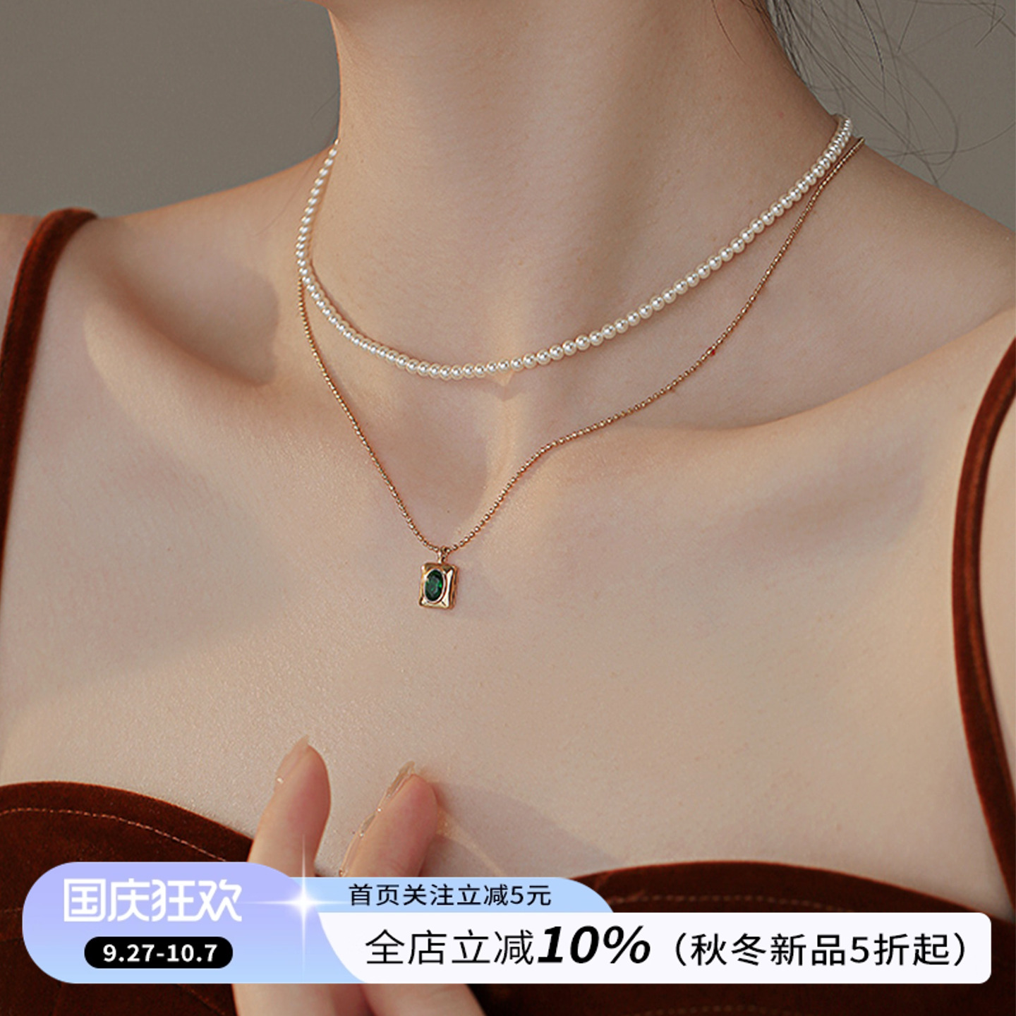 饰悟银饰小珍珠项链轻奢小众