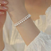 法式 高级感 叠戴施家珍珠手链轻奢小众精致弹力绳珍珠手串2026新款