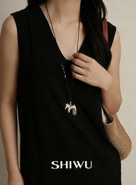 银色小马金属流苏毛衣链2026新款