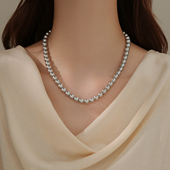 爆款 施家真多麻灰色珍珠项链颈链轻奢小众毛衣链配饰女款 2026新款