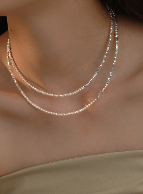 碎银子项链珍珠长项链轻奢小众叠戴颈链锁骨链项链女款2026新款