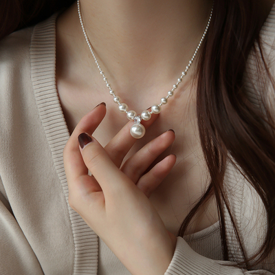 饰悟碎银子珍珠项链女