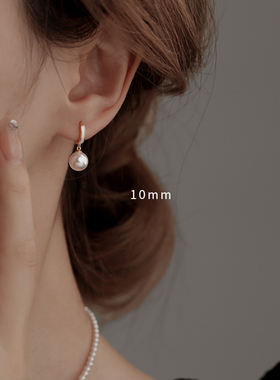 明星同款珍珠耳环耳饰女轻奢纯银珍珠耳钉耳坠2025新款爆款高级感