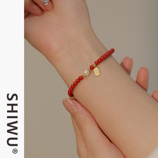 饰悟银饰帝王砂朱砂手串手链女2025年新款 手饰本命年新年红色手链