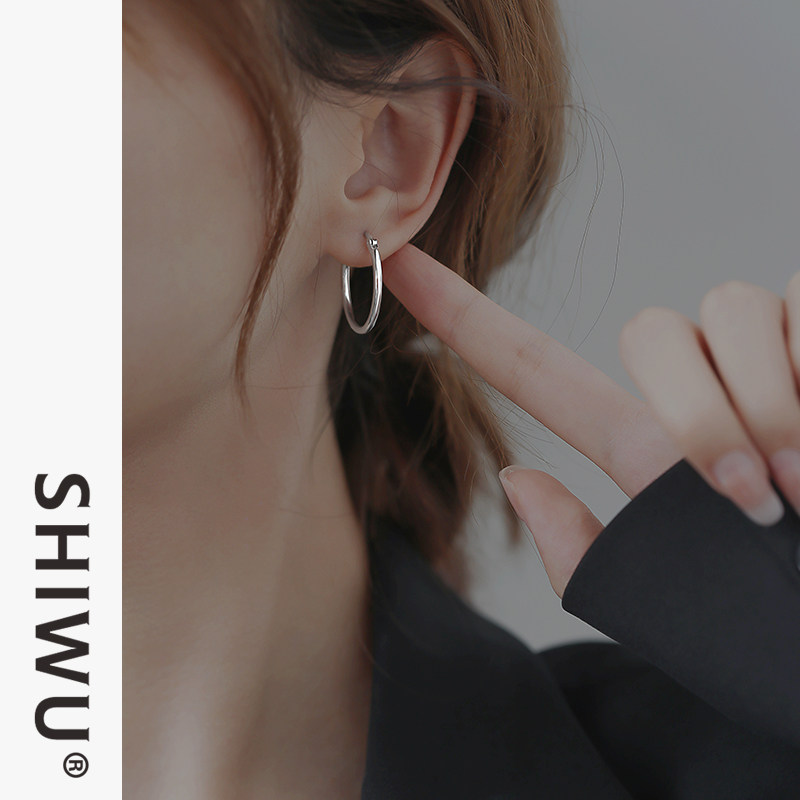 饰悟耳环素圈气质小众设计感