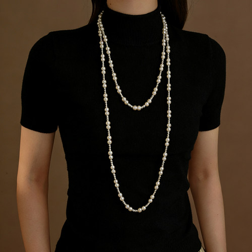 饰悟银饰珍珠女珍珠叠戴高级项链