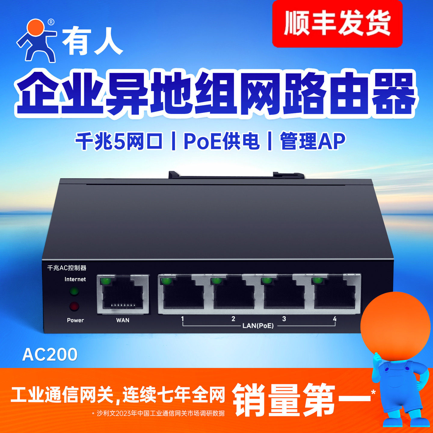 企业异地组网路由器AC控制管理AP