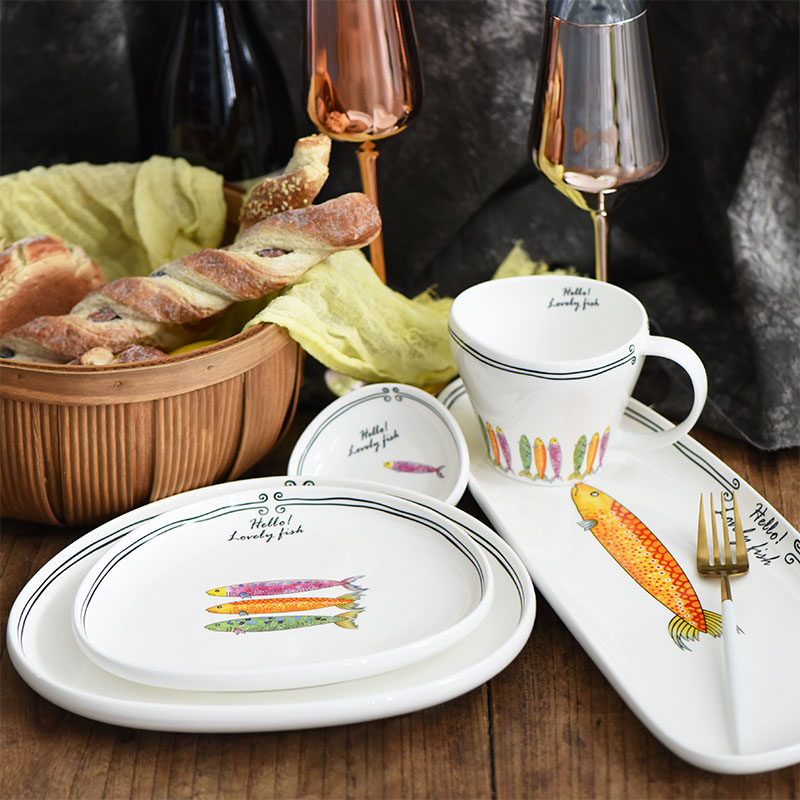 日式不规则马克杯牛排盘