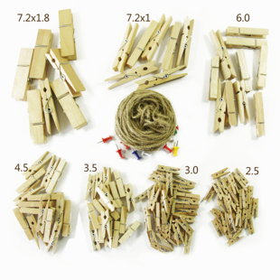 50个照片夹相片夹小木夹木质小夹子多功能收纳夹留言夹零食夹礼物