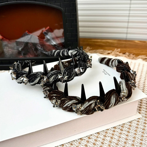 秋冬新款麻花带齿发箍高颅顶头箍