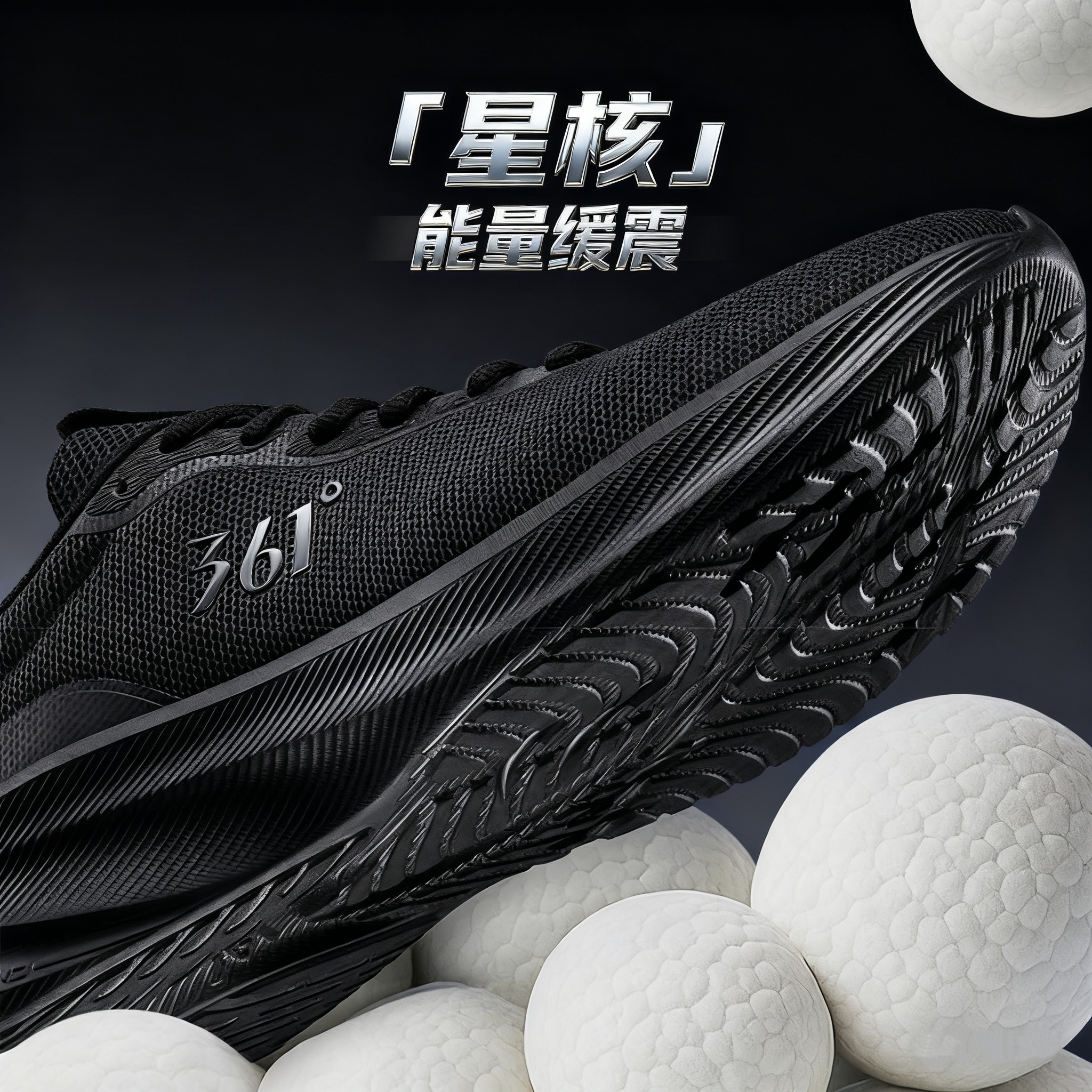 361度男鞋秋季新款缓震轻弹软底网面 透气孔包裹轻便舒适男跑步鞋