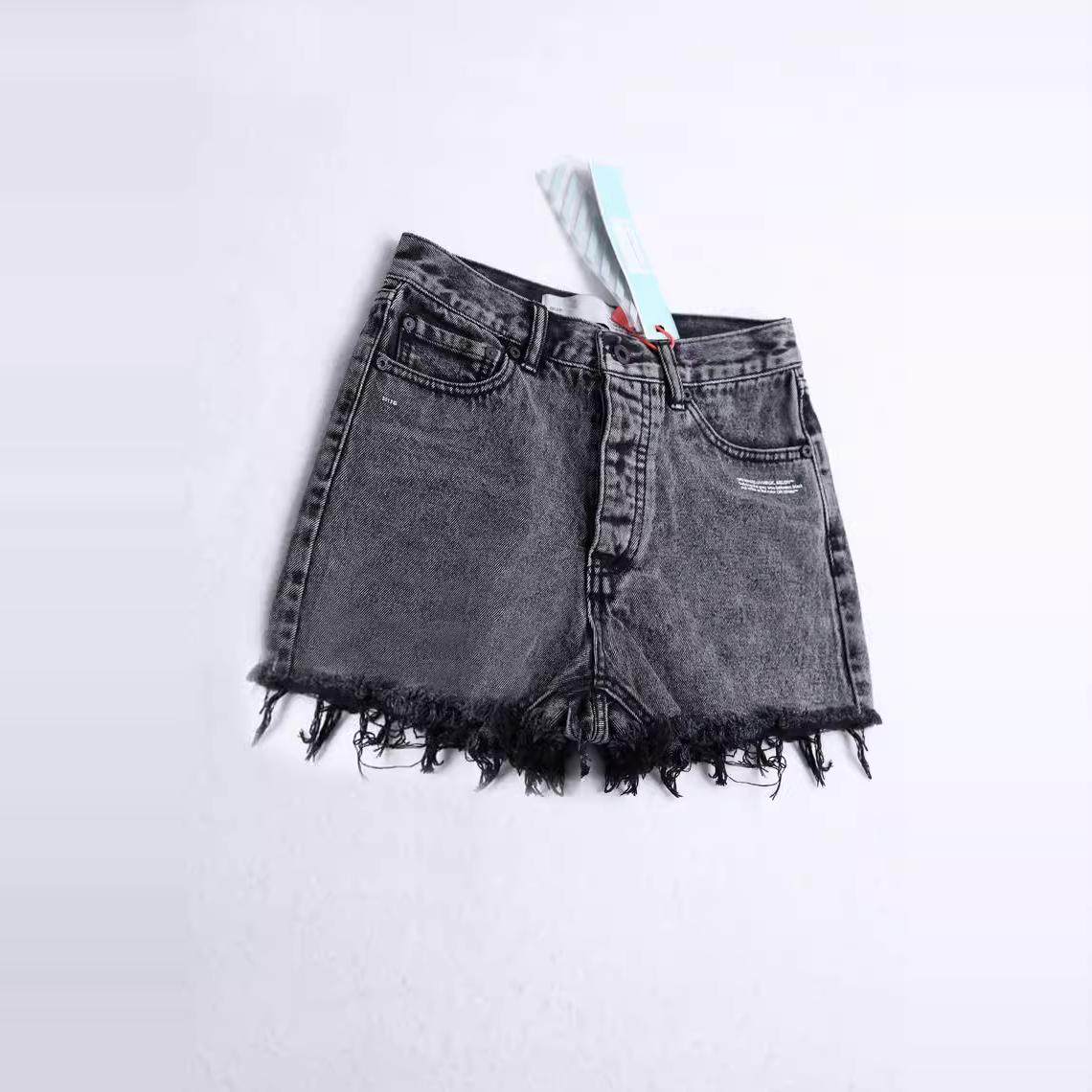 thumbnail for P44 Original Dan Trendy Brand Self-Recommended Fried Chicken Slimming Look and Taller Raw Edge High Waist Denim Shorts