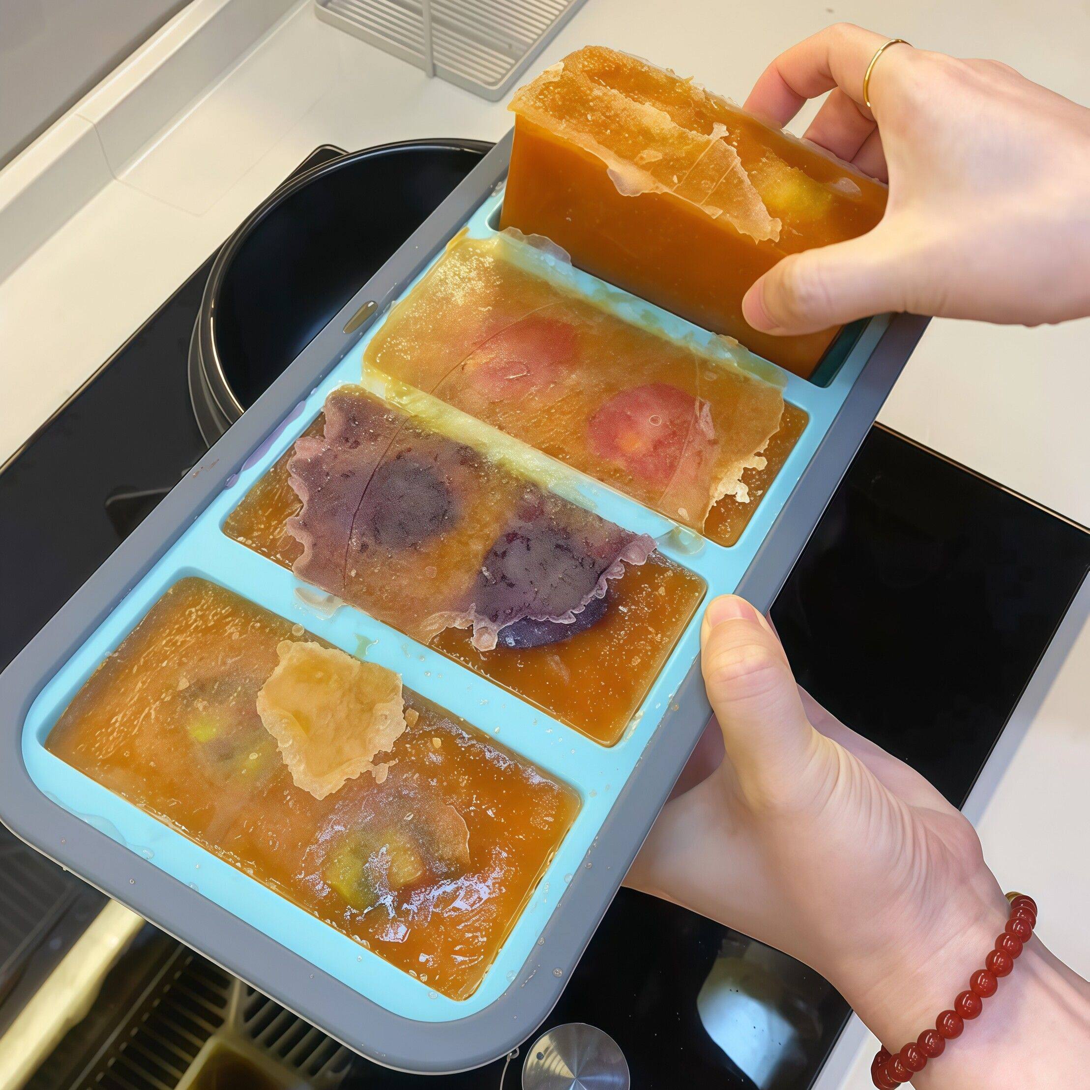 分装盒食品级硅胶保鲜盒食物储存冷冻盒带家用盖子冰箱密封餐盒