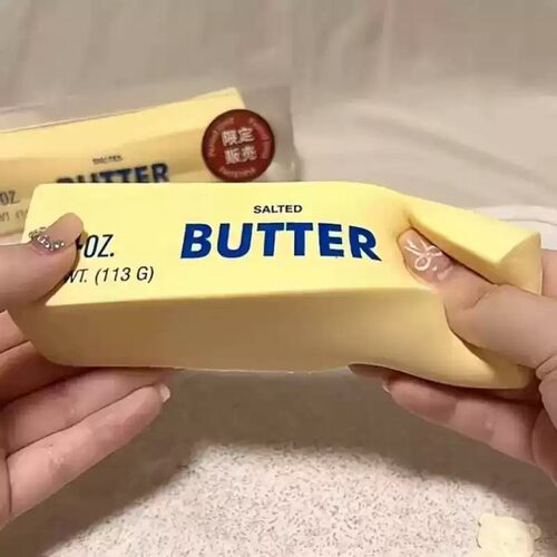 奶油捏捏乐BUTTER造型可爱黄色高颜值解压玩具减压慢回弹发泄爆款