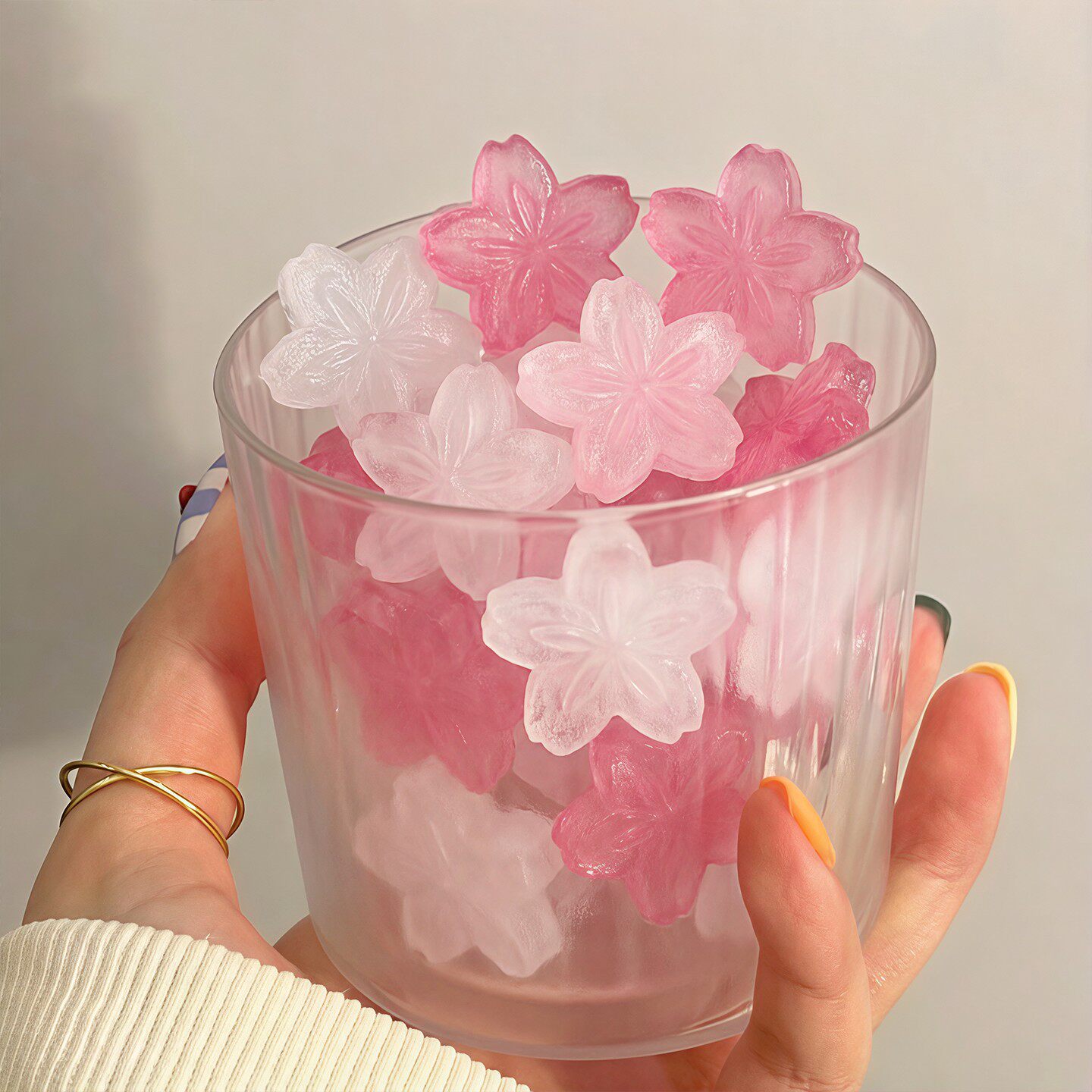不会融化的樱花~冰块模具循环使用家用食品级饮品威士忌降温冰球
