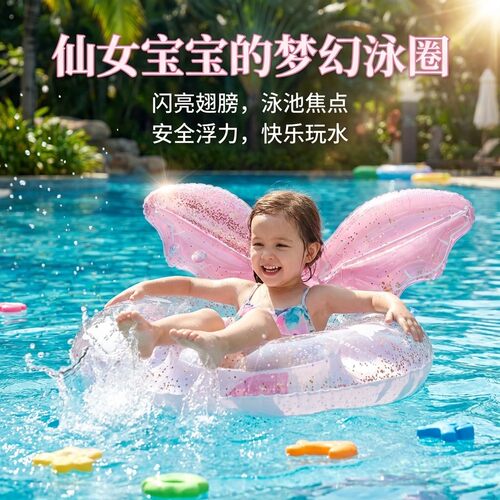 儿童专用游泳圈男女童水上便携防侧翻游泳圈3岁以上宝宝充气泳圈
