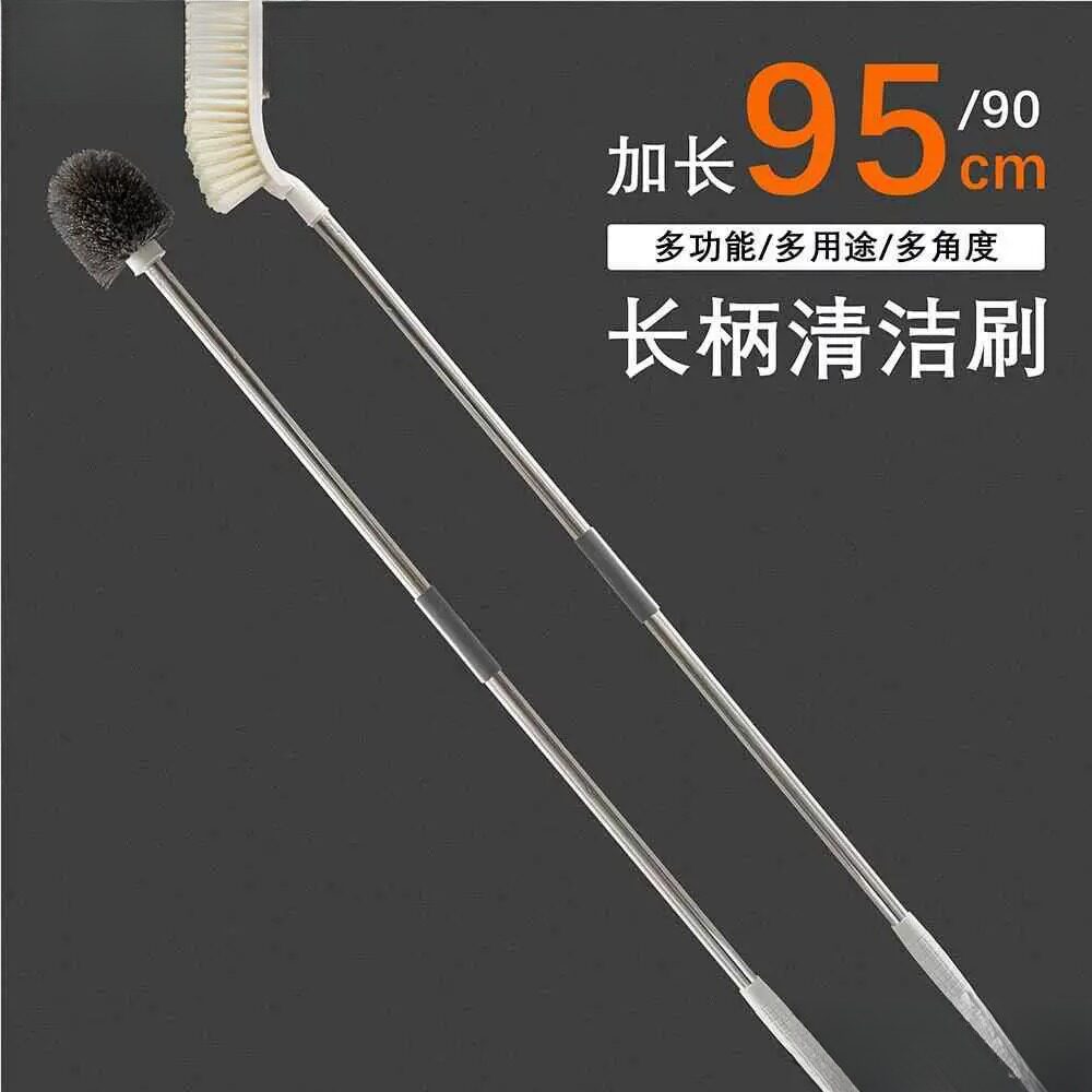 超长不锈钢创意加长杆洗厕所蹲坑马桶刷子清洁卫生间长把柄蹲厕刷图片
