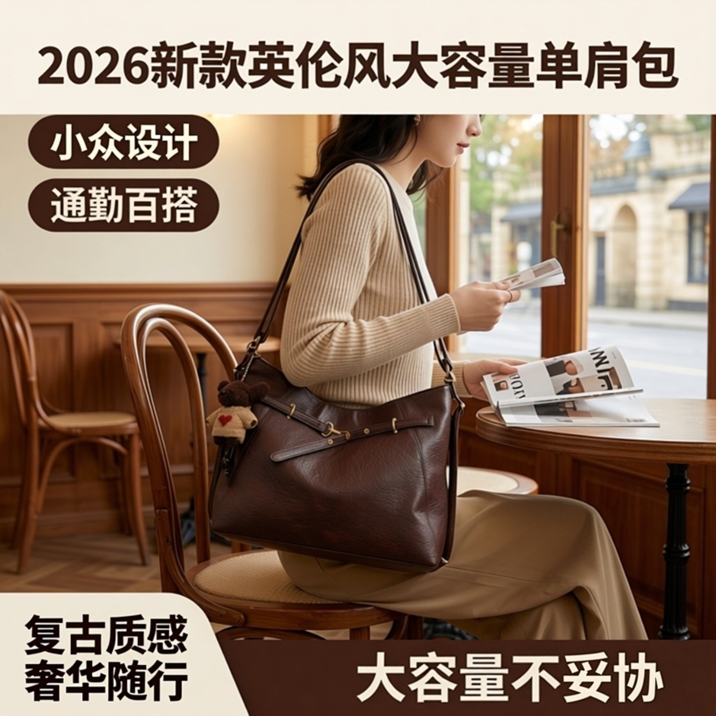 Atelier Mirage 包包女2026新款超火英伦风小众大容量单肩手拎包,箱包皮具/热销女包/男包,通用款女包,淘宝优惠券,粉丝福利购,淘宝优惠卷