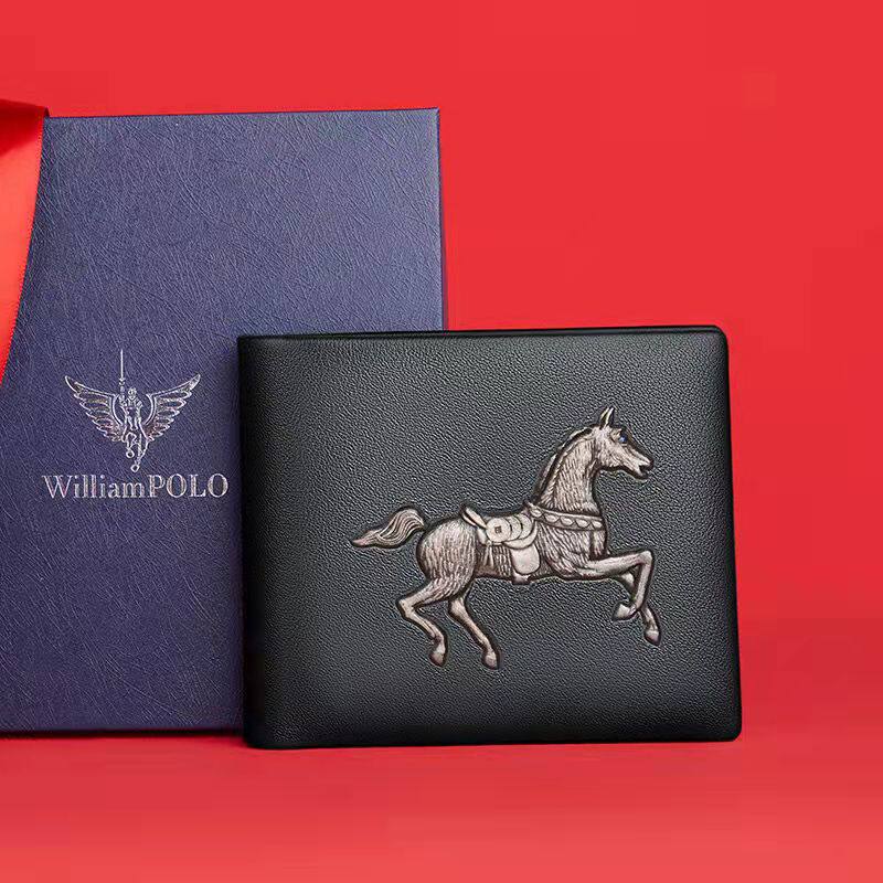 正品英皇保罗真皮马上有钱钱包长款款新款男士钱夹牛皮皮夹礼物