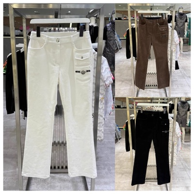 高尔夫服装女士高腰直筒长裤