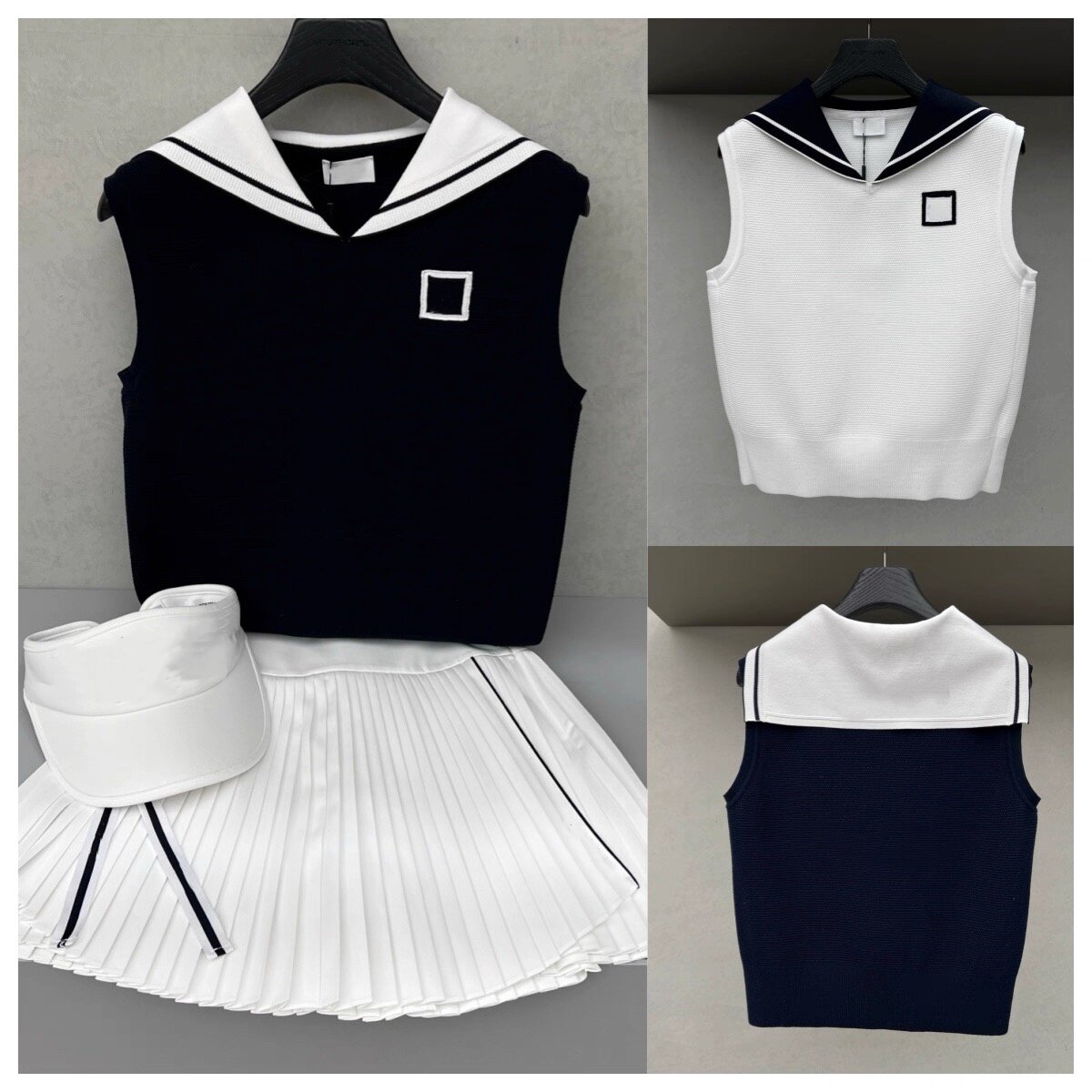 女士26春季新款高尔夫服装翻领针织马甲无袖背心舒适百搭休闲运动