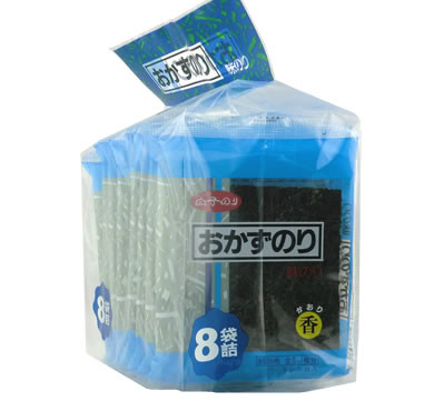 日本品牌白子味海苔8袋装你口大森屋即食海苔包饭手卷饭团零食品