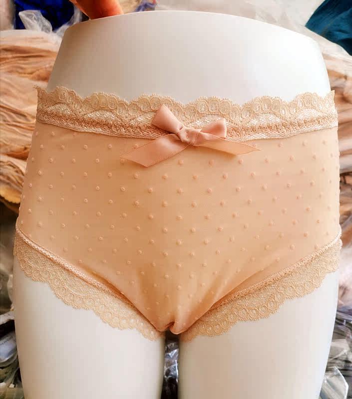 日系俏皮蕾丝性感中腰女士内裤可爱甜美少女学生胖人大码透气舒适
