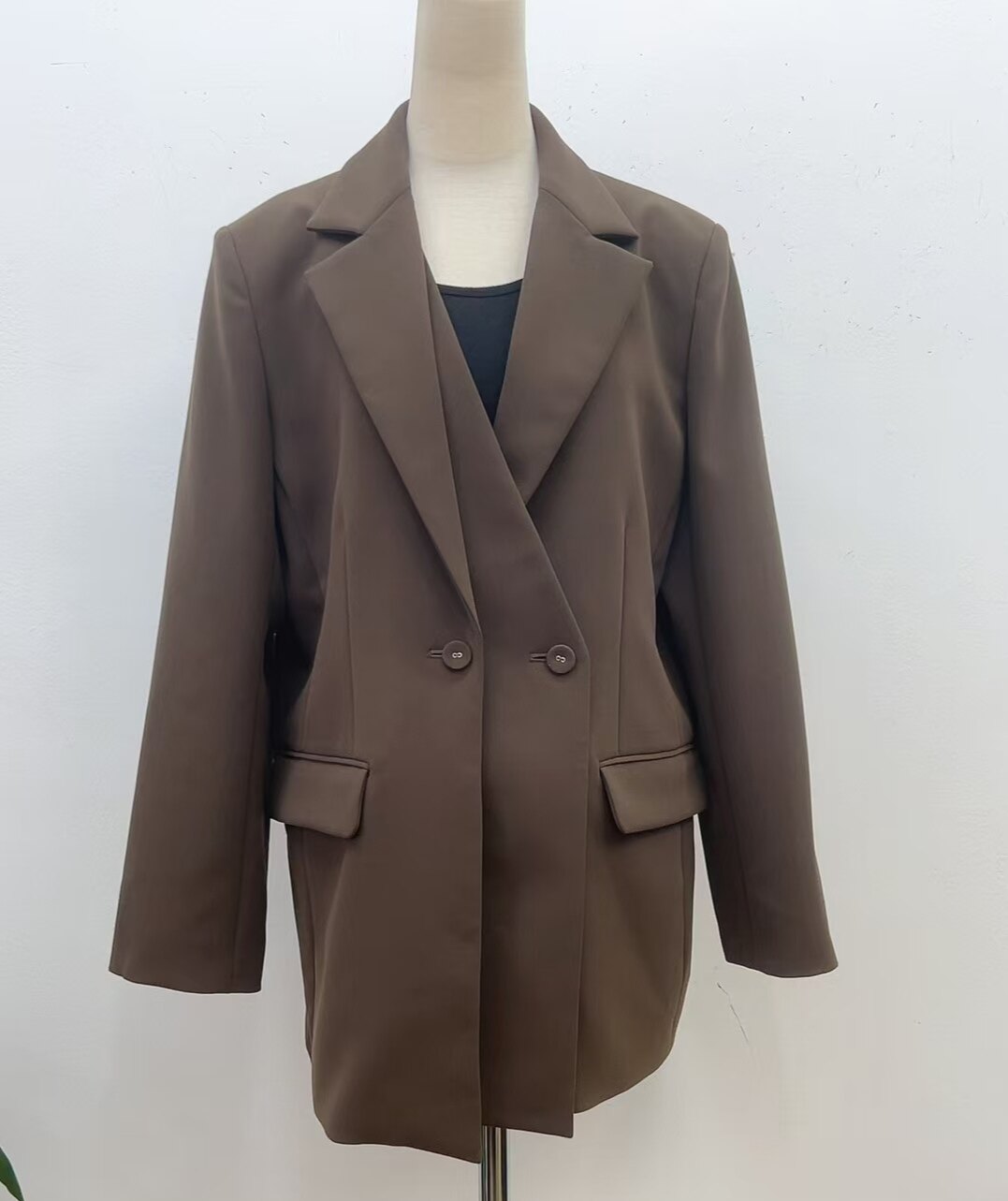 2025新款是女士西装外套时尚洋气不规则叠穿假两件西服上衣春秋