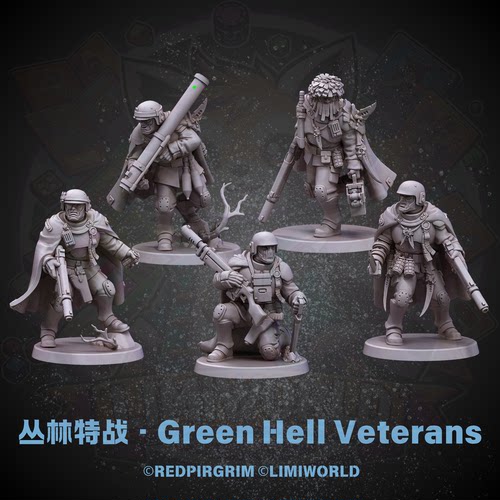 丛林特战 Green Hell Veterans 桌游跑团锤树脂棋子