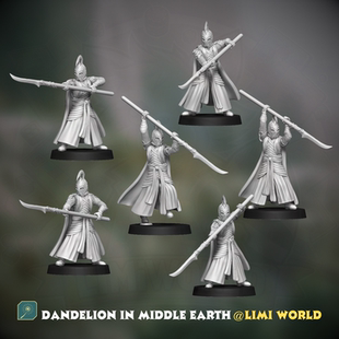 高等精灵战士矛兵双手武器28mm第三方指环王战棋模型桌游魔戒跑团