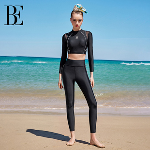 版 修身 型冲浪运动温泉 系列分体泳衣女士长袖 BE范德安时尚