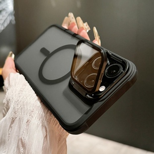 适用苹果官16promax手机壳新款iphone15pro外壳14plus摄像头带镜头膜盖可开可打开关能遮挡13透明真全包12软